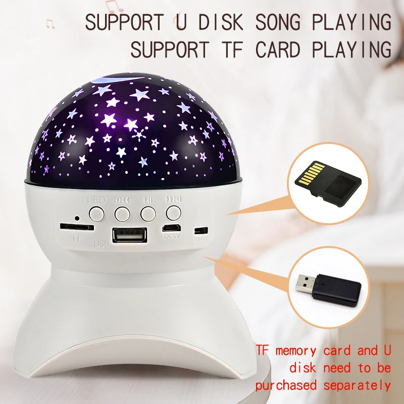 RGB Light Disco Party Led Light Portable Speaker USB Music Starry Sky Projection Lamp