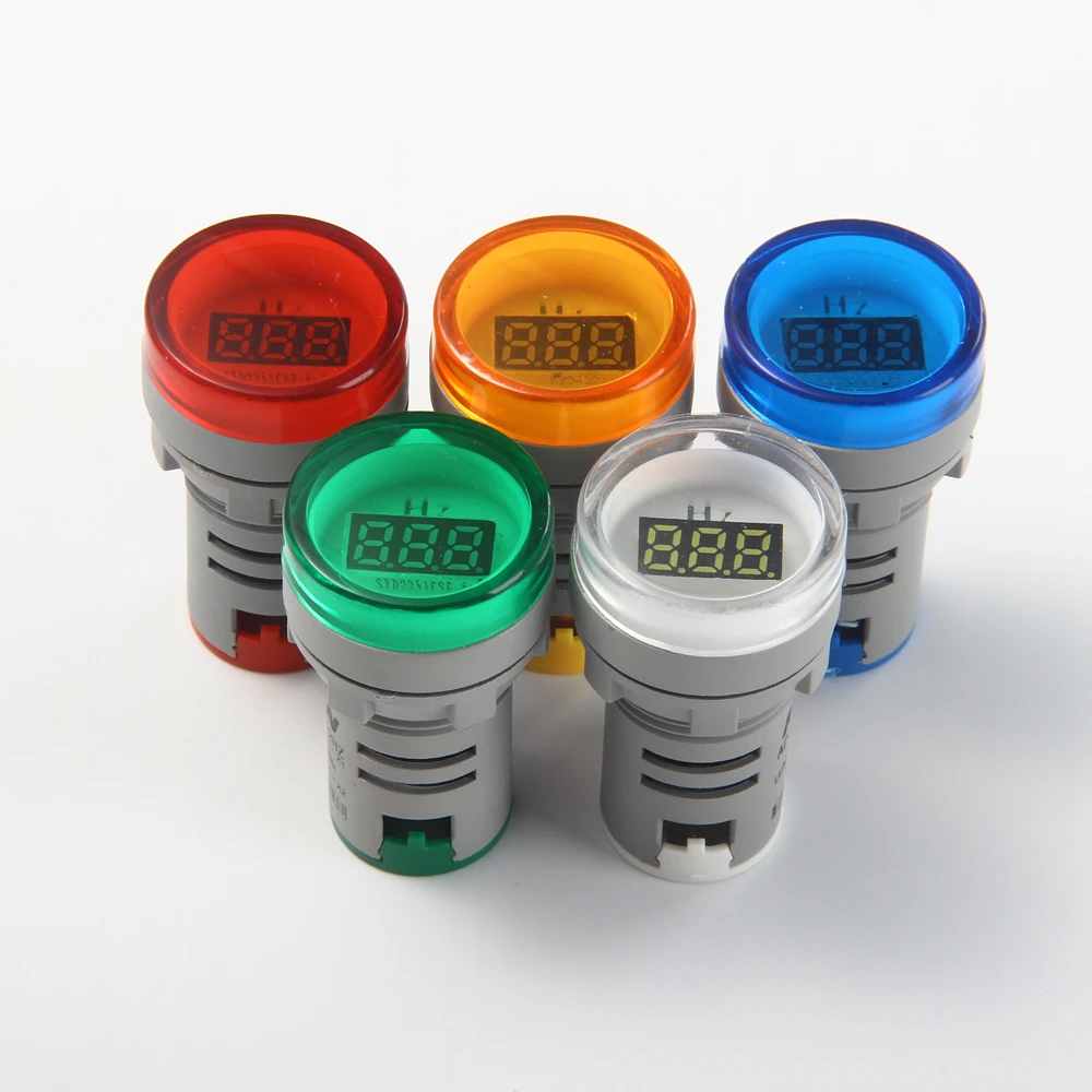 22mm small digital tube led round mini digital display hertz frequency meter electronic indicator lamp measuring