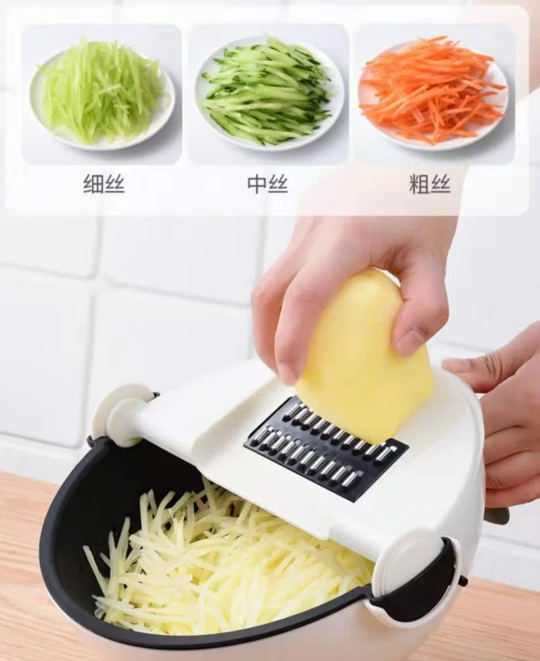 Multifunctional Cutting Slicer for chopping potatoes onions and garlic Salad Fruit and vegetable chopper with cleaning plate