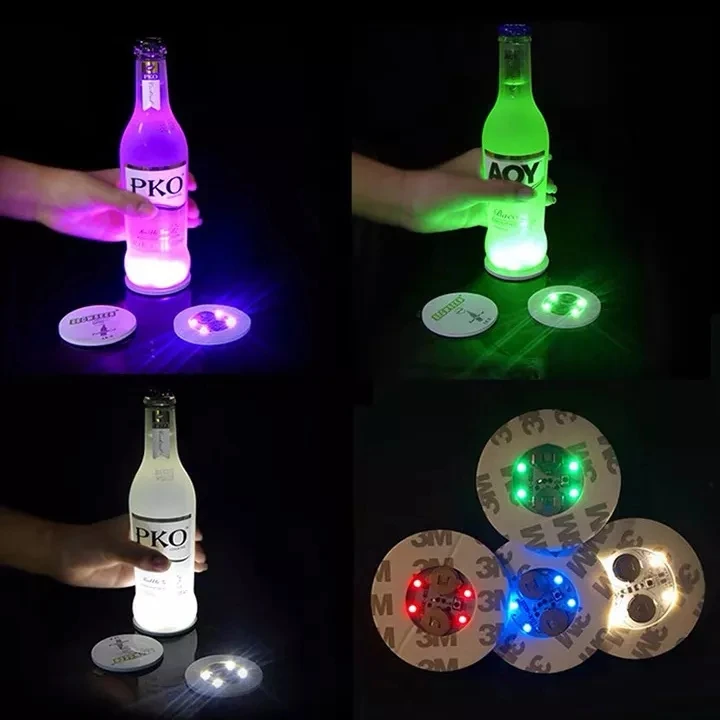Cheap Bottle LED Light Up Sticker Led Bottle Sticker Coaster For Bar Nightclubs Led Coaster Bottle Sticker