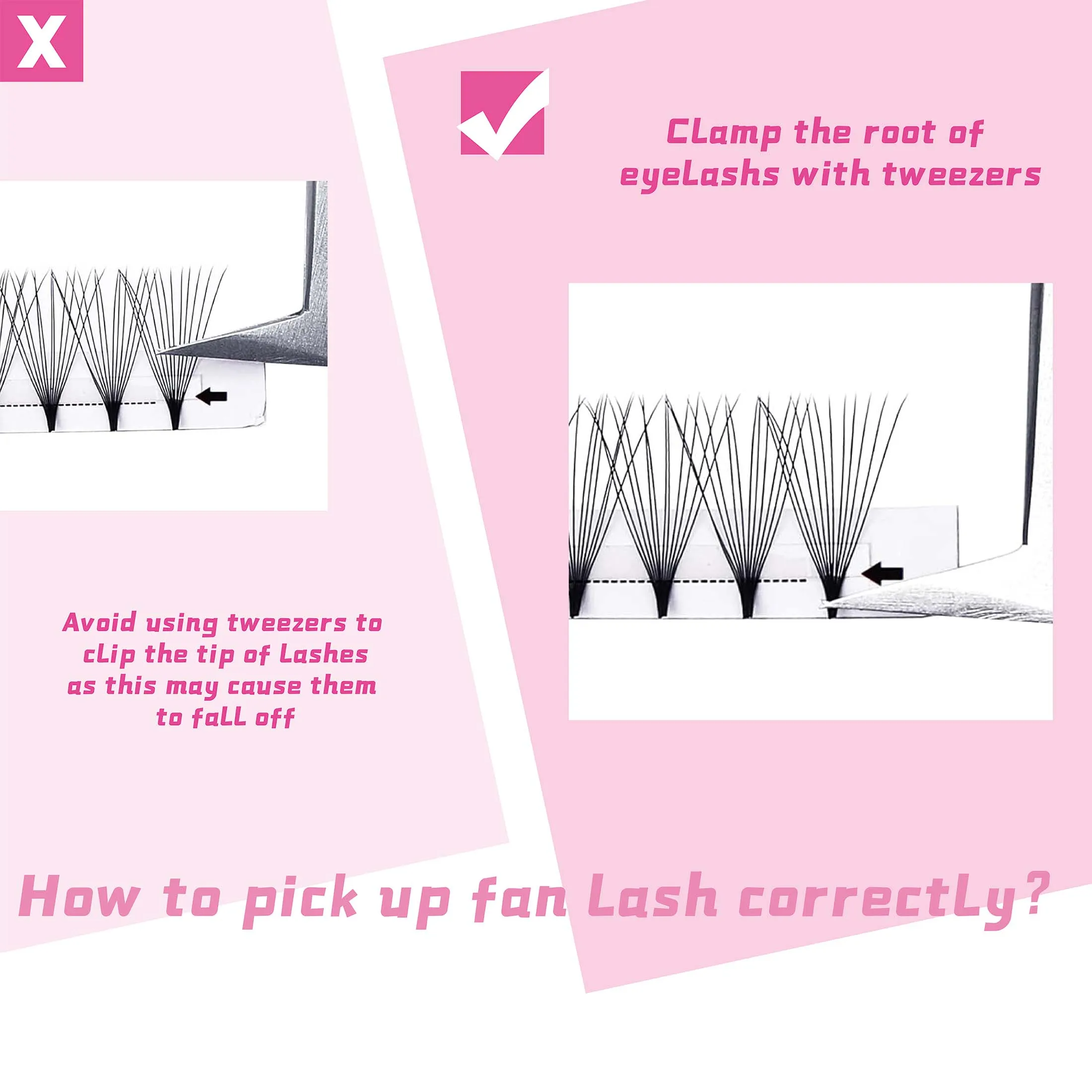 Short Stem Premade Volume Eyelash Extensions 0.07 0.10 Volume Lash Extensions C D Curl 15-20mm Length Pro Made Lash Fans