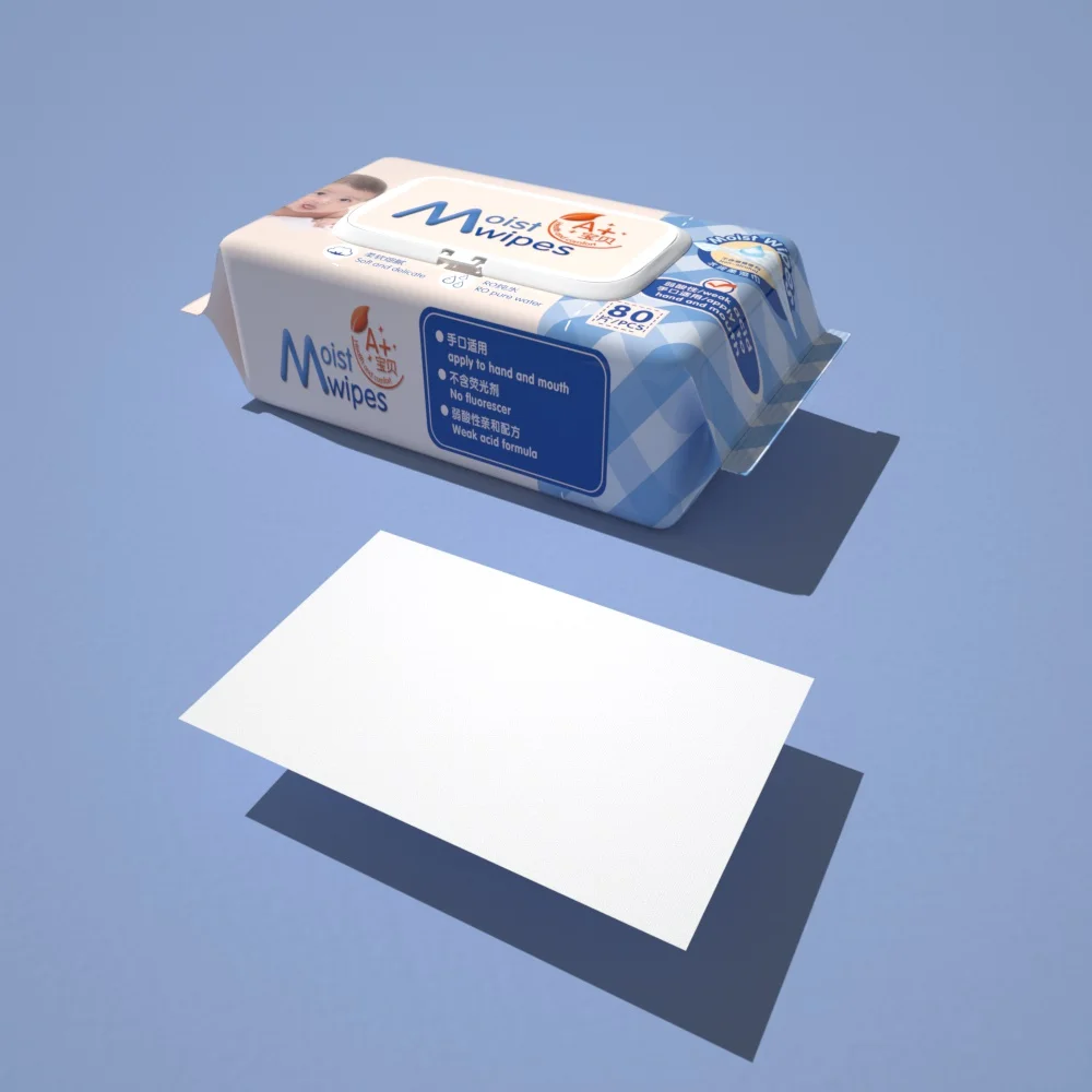 High Quality 80PCS  Non Woven Fabric Baby Cleaning Wipes Pure Water Custom Private Logo Household