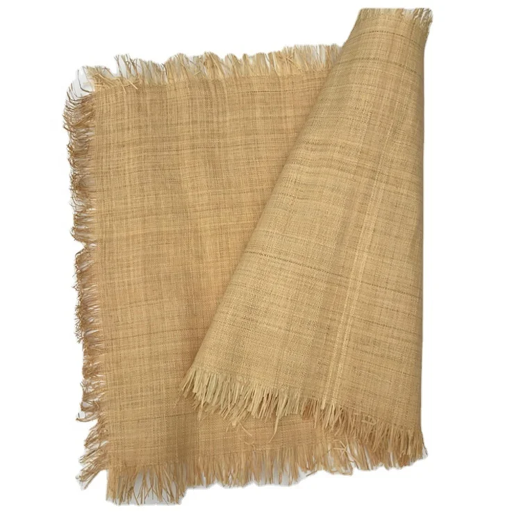 cheap wholesale woven raffia fabric roll in different patterns