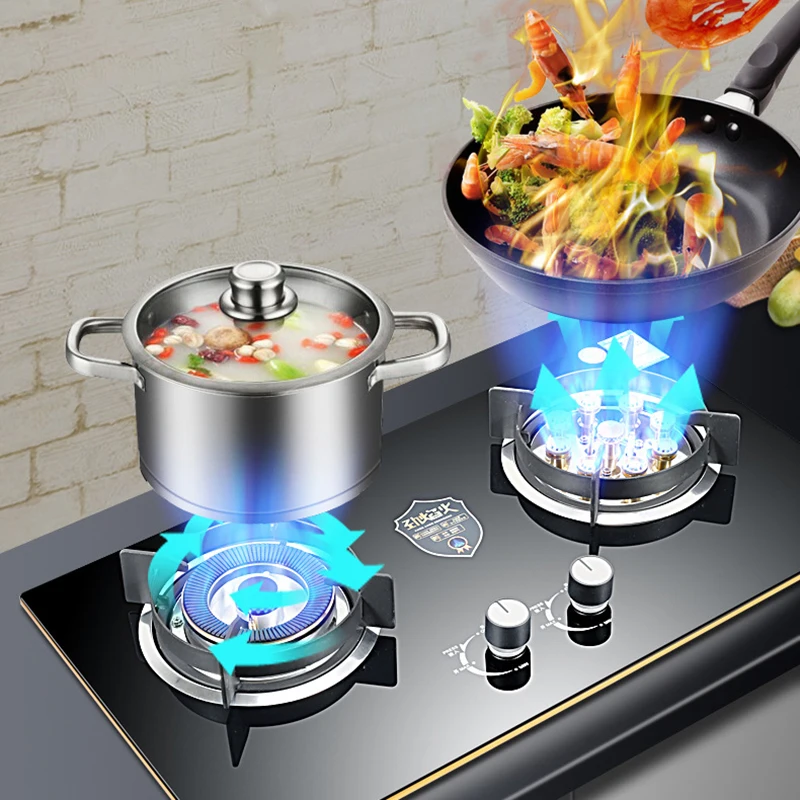 Hot selling gas cooker LPG smart gas cooktops glass top battery Ignition 2 burner gas stove for kitchen