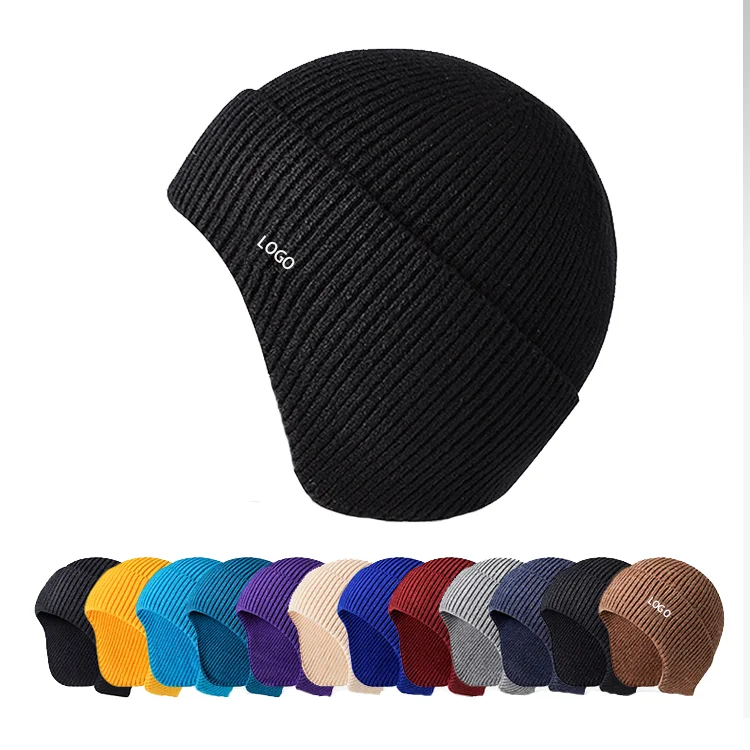 Искусственный мех шерсть шапка бини высокое качество изготовленный на заказ унисекс Зимние закрывающие уши вязаная для мужчин и женщин мужский Простый