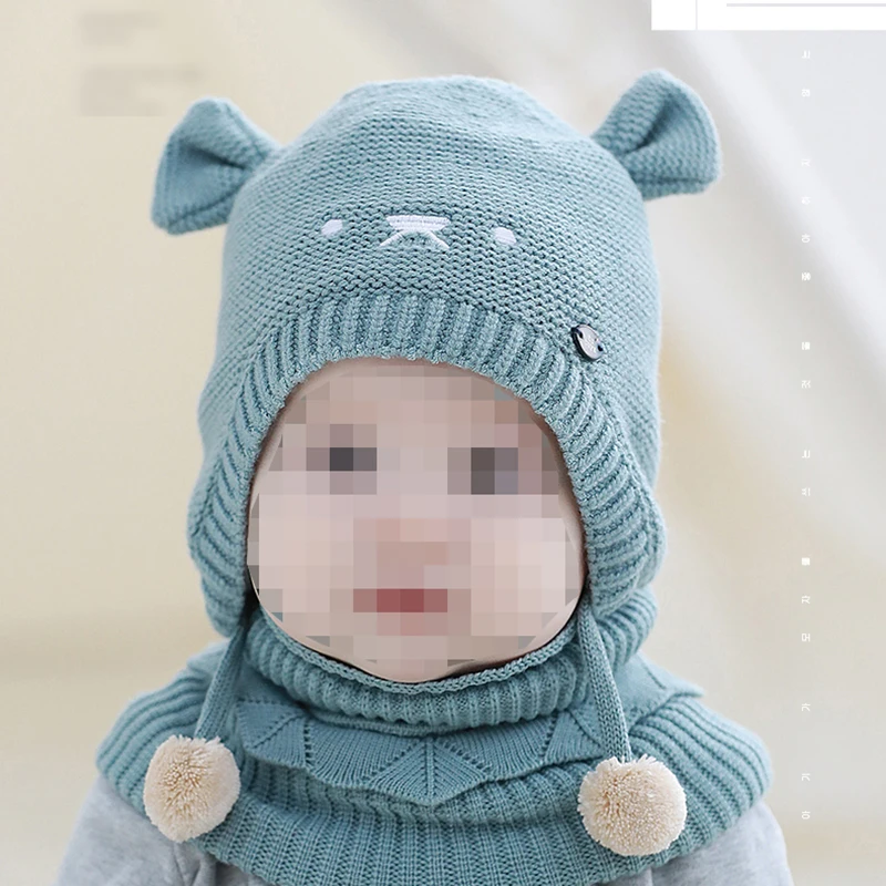 Winter cute cashmere beanie knitted new born baby hat winter baby cap