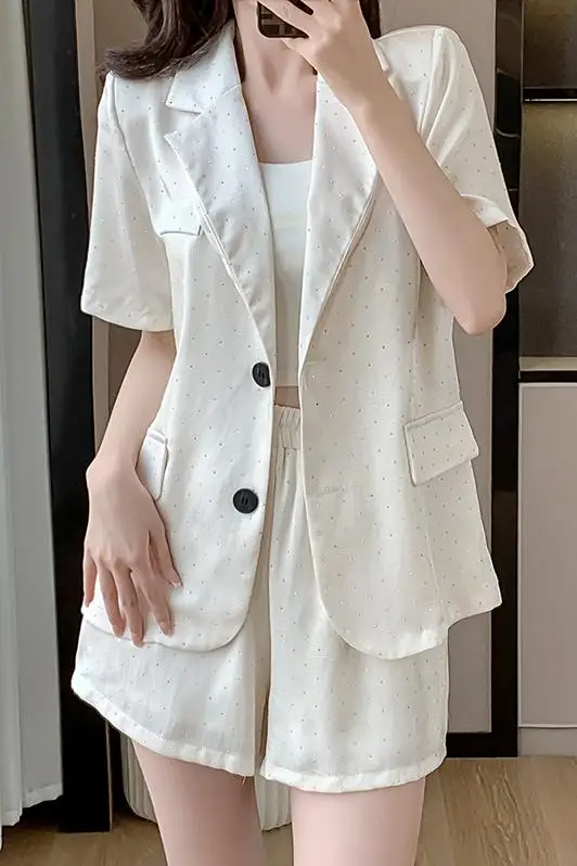 Casual Fashion Simple Style Loose Sun Proof Loose Suit and Shorts Womens 2 Piece Outfit Summer Two Piece Set