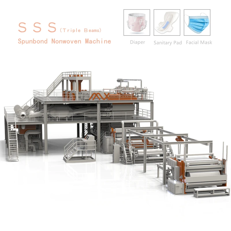 AZX SSS spundbond нетканых машины производственная линия ткани non сплетенная ткань