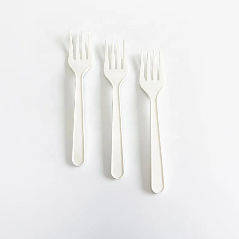 Eco-friendly Disposable Mini Fork Bio-based White Plastic Fork
