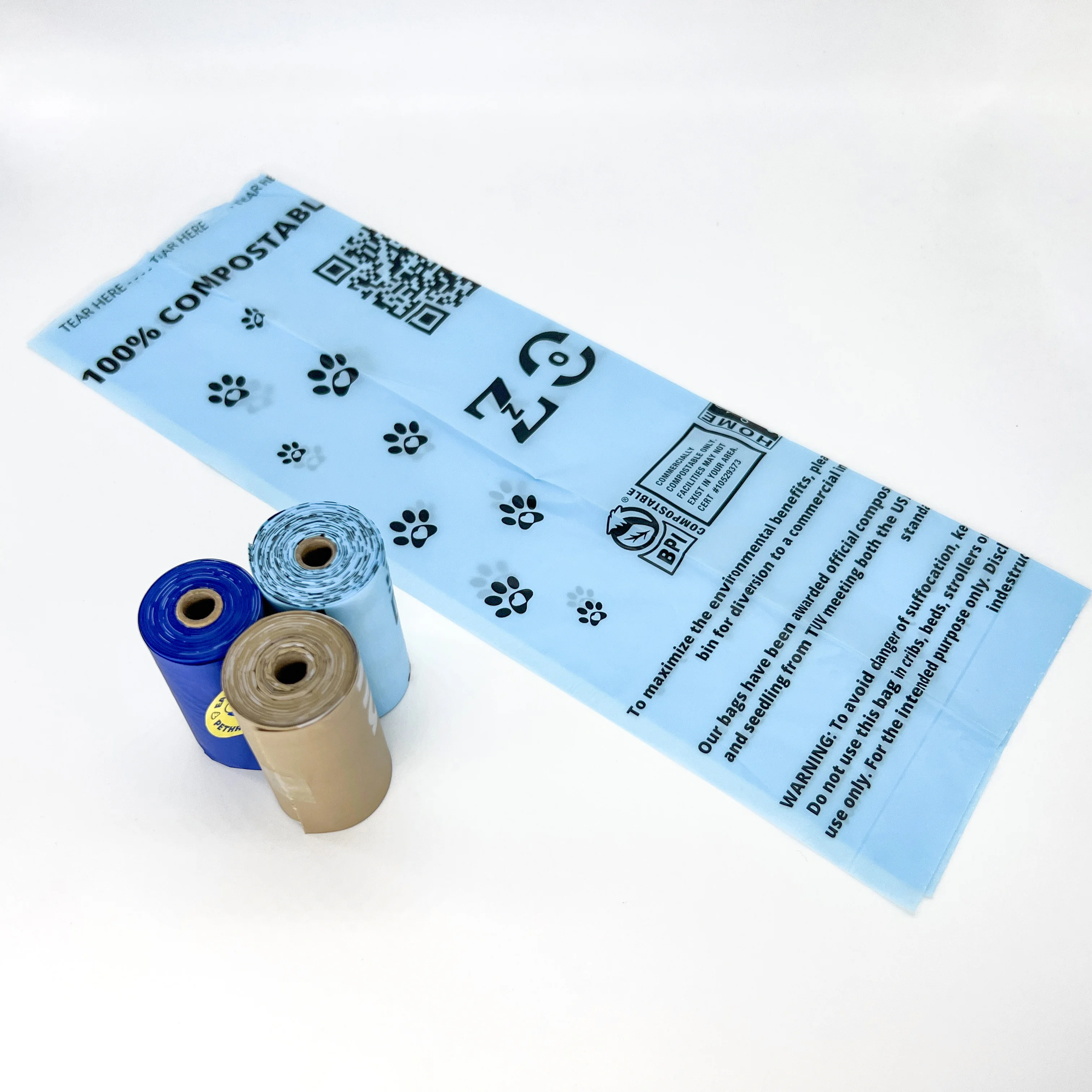 Hot sale biodegradable Pooper scooper trash bag different compostable size Doggie poop bag for walk the dog