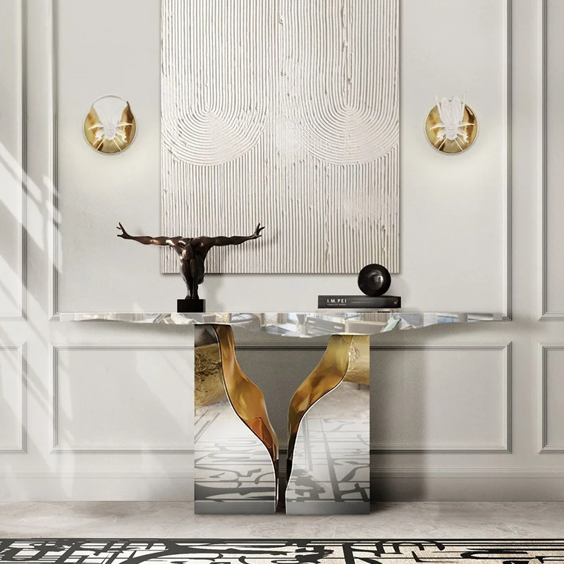 Modern Luxury Nordic Designs Lobby Entrance Furnitures Console Table Home Living Room Console Table