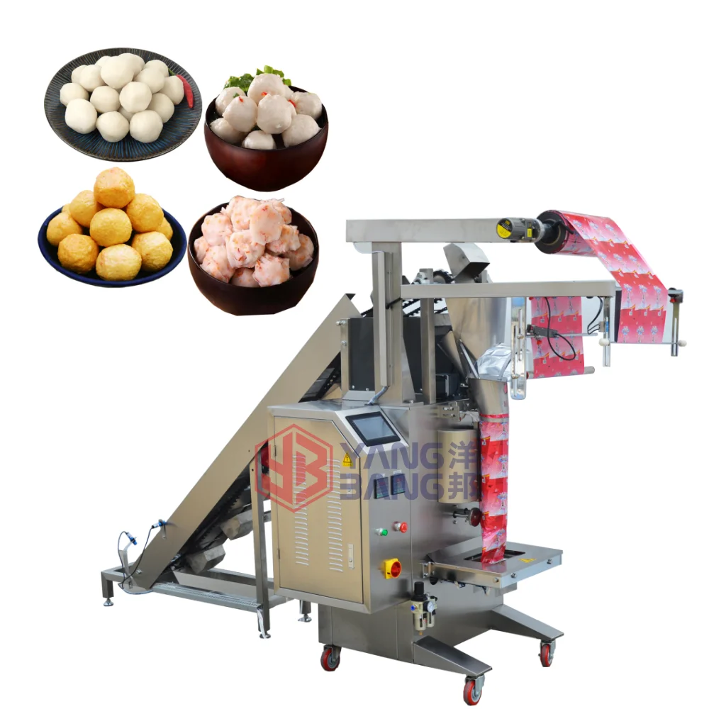 YB-300LD Automatic Filling and Sealing Sachet Frozen Food Fish Balls / Meatball / Dumpling Packing Machine