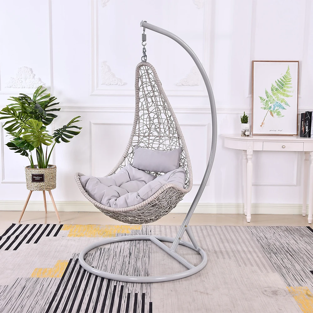 outdoor furniture patio swings chair rattan hanging chair with metal stand
