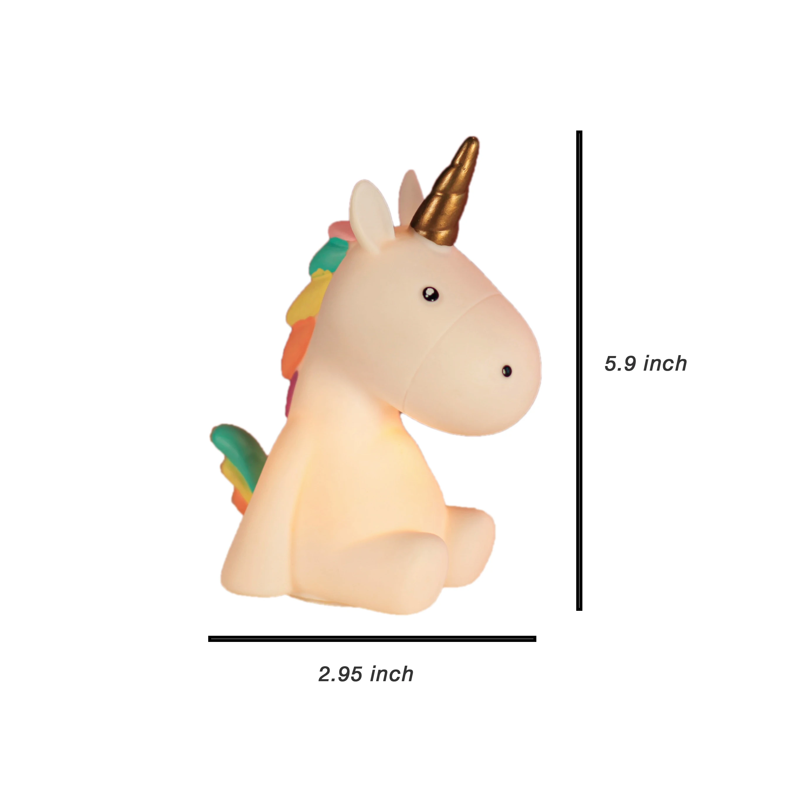 Cute Unique Moon Star Unicorn Battery Powered Indoor Pvc Silicone Led Lamp Baby Night Light for Kids Room Decor