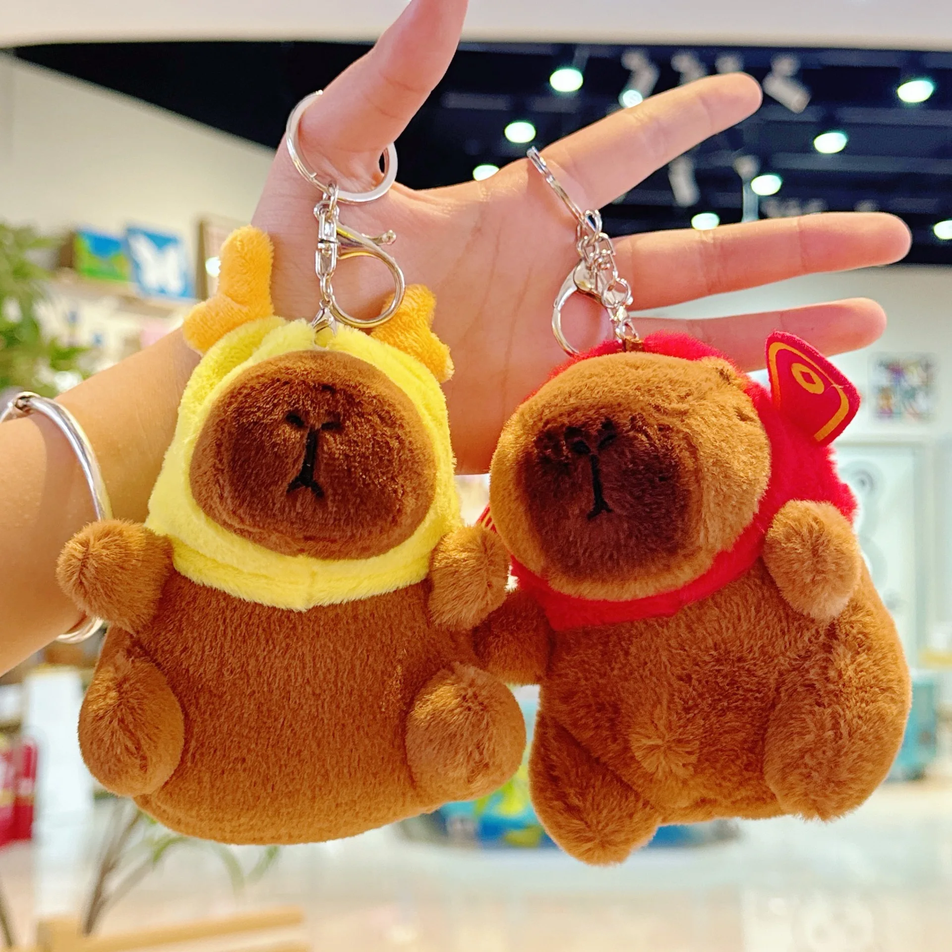 Hot sales soft Kawaii plushies stuffed animal hamster capybara keychain cute capybara Backpack decoration pendant