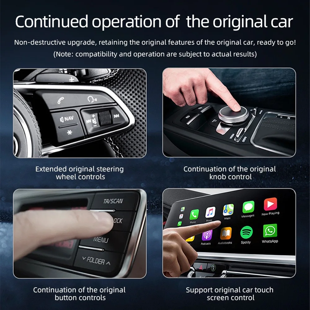 Автомобильный видео смарт-бокс Android 12 Беспроводной адаптер Carplay двойной Wifi беспроводной Ai Box Поддержка Youtube и Netflix