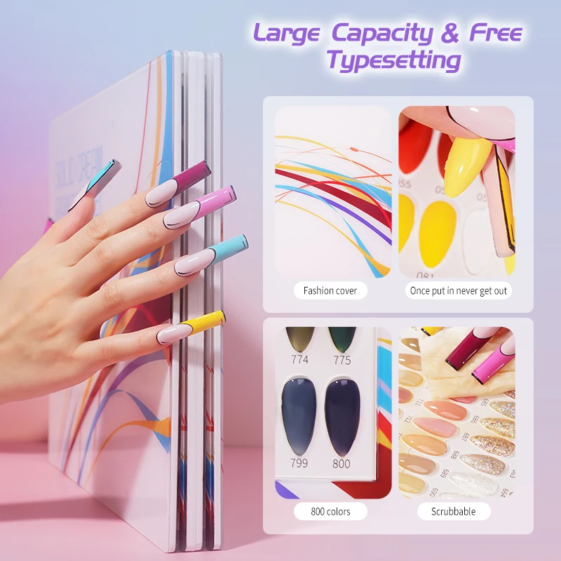 R S Nail Disco Polish Painting Gel 800 Colors Card Disco Gel Polish Color Step Gel Book Elegant Nail Beauty Supplies