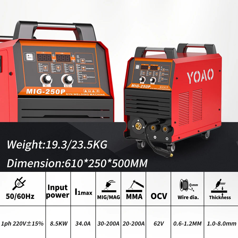 Chinese Portable MIG MAG Welding Machine 250 Industrial
