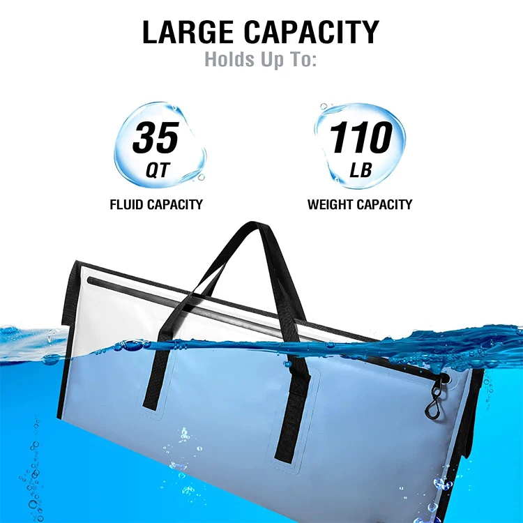 Custom Logo EVA PVC TPU Large Sea Fishing Kill Catch Bag Waterproof Insulated Kayak Fishing Fish Chiller Cooling Cooler Bag