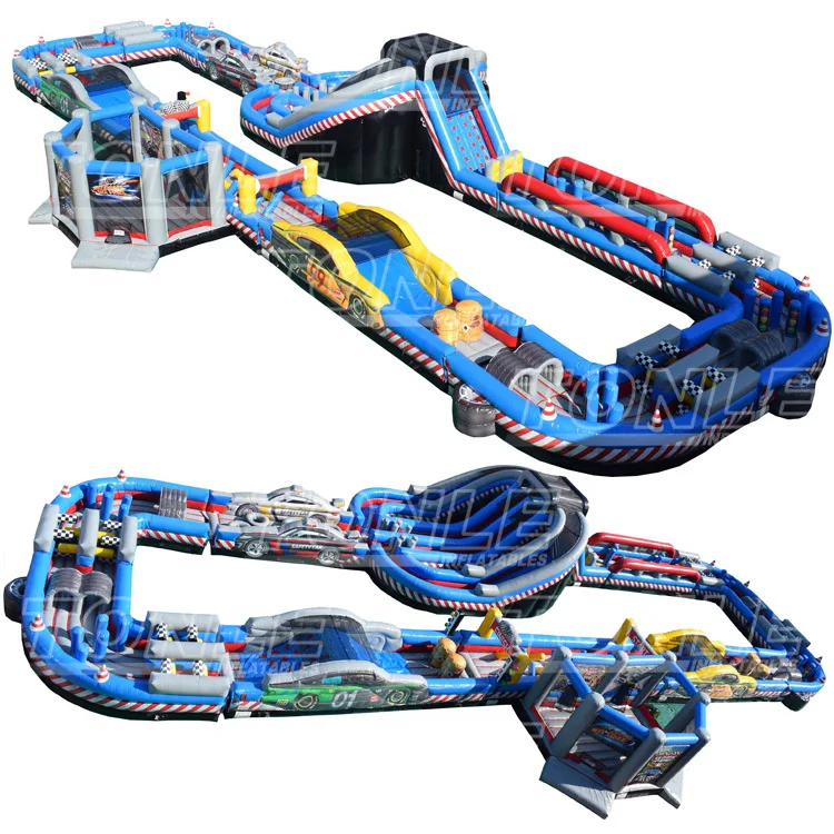 Giant speedway race car inflatable obstacle course/ large inflatable obstacle course for evnt