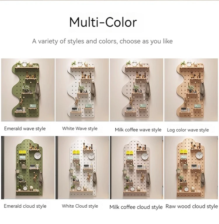 Wall Pegboard  Wall Control Pegboard Solid Wood Perforated Board Multi-functional Perforated Tools Storage Holder For Home