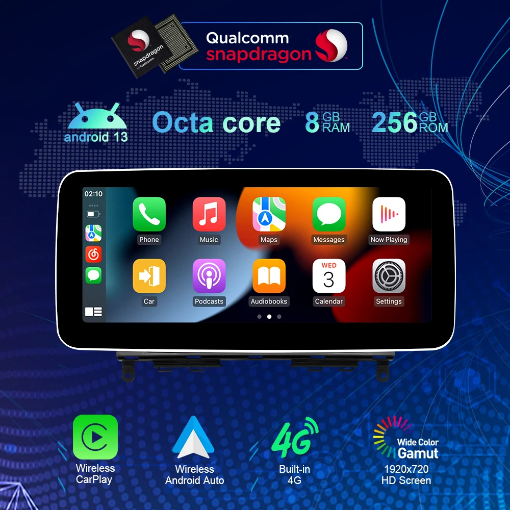 Qualcomm Android 13 Автомобильный GPS Navi экран для Mercedes Benz C Class W204 S204 2008 2009 2010 мультимедийный беспроводной Carpaly Auto
