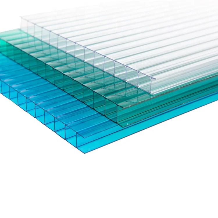 Transparent UV coating 2.8mm-20mm multiwall plastic polycarbonate hollow sheet for building roofing greenhouse skylight