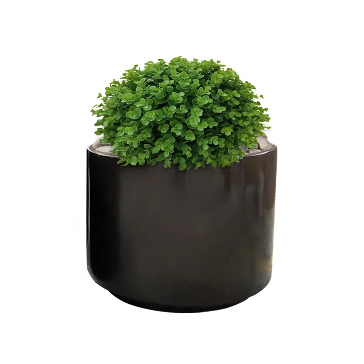 Outdoor fiberglass cylindrical flowerpot garden round planter pot