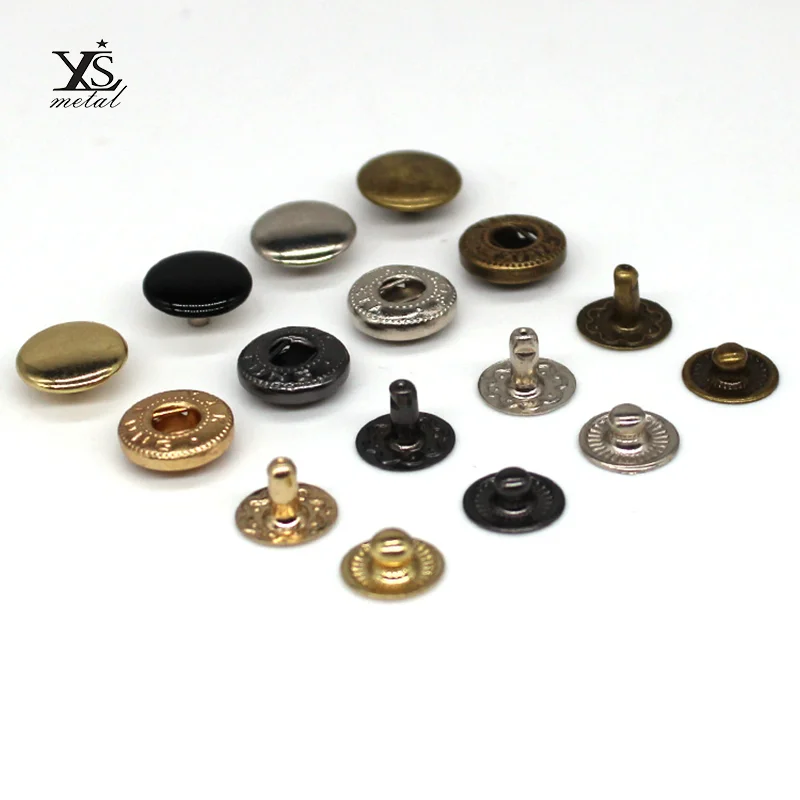 Wholesale Custom Size Press Snap Buttons 4 Parts Iron Press Fastener Snap Button For Clothing