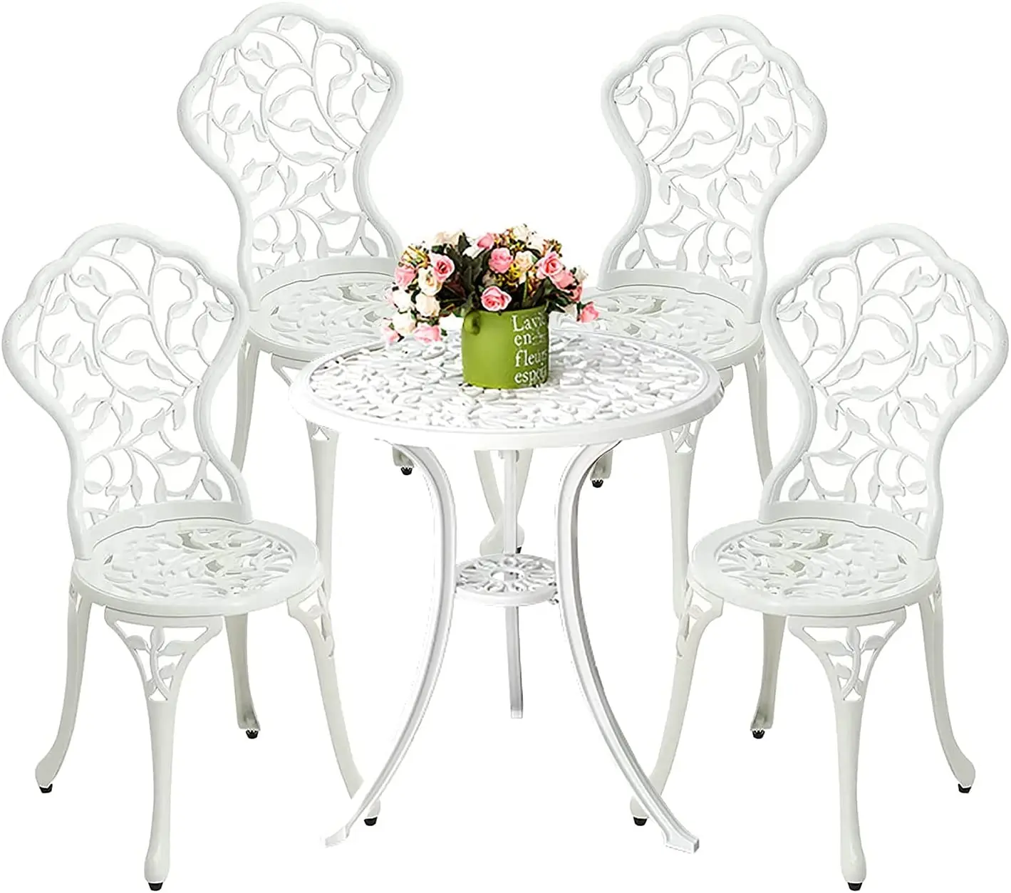 Aluminum Metal Bistro Sets Patio Chair Set Furniture Cast Antique Outdoor Garden Patio Table and Chair Set