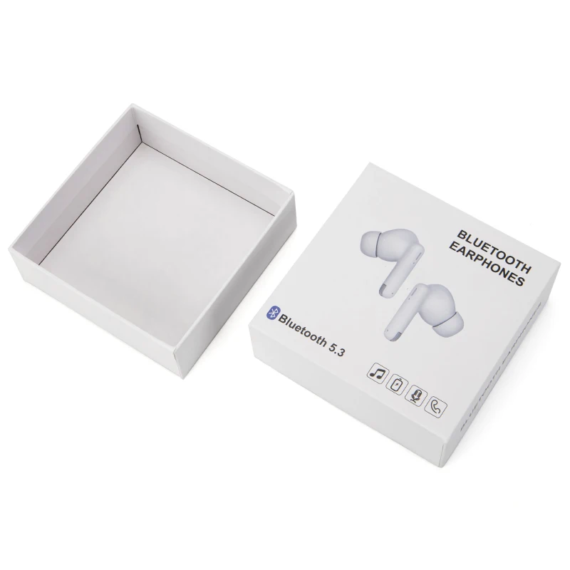 Printing customization white lid and base headphones wireless bluetooth airpods  earbuds packaging paper box
