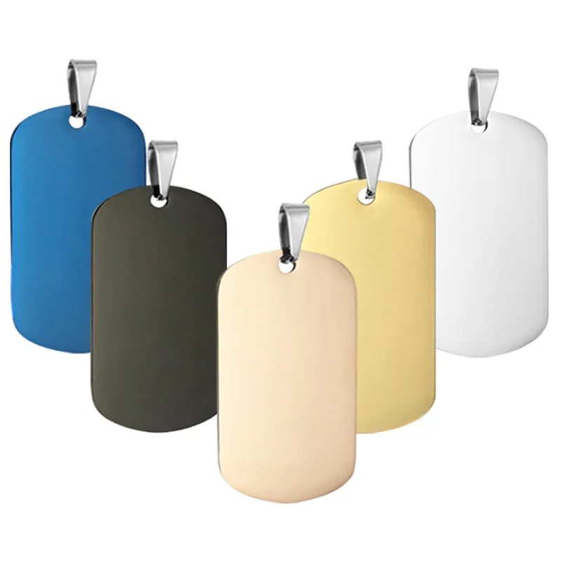 China Wholesale Custom Design Stainless Steel Necklace Pendant Titanium Steel  Blank Sports Necklace Dog Tag