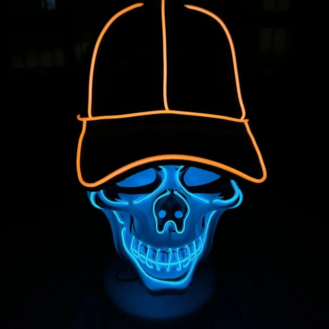 LED Glowing Hat EL Cold Light Neon Strip Tubes Baseball Cap for Hip-Hop Street Dance Performance Dress up Peaked Cap