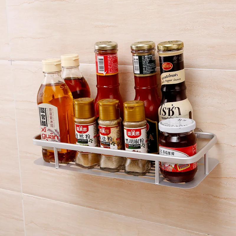 2021 Amazon hot selling Wall mounted space aluminum Kitchen Bathroom Hanging Storage Rack Shelf Basket