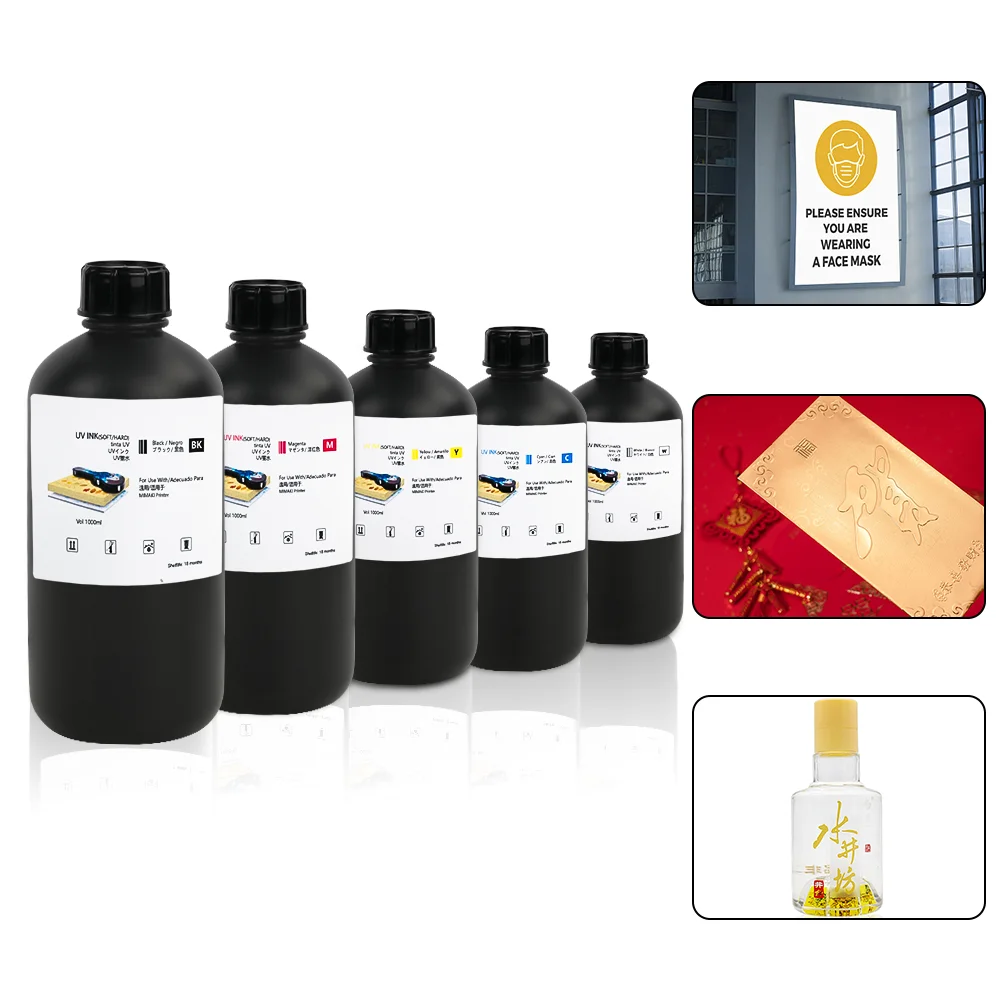7 Colors 1000ml LUS-170 LUS-175 LUS-200 Soft LED UV Ink For Mimaki UCJV300-75 UCJV300-107 UCJV300-130 UCJV300-160 Printers