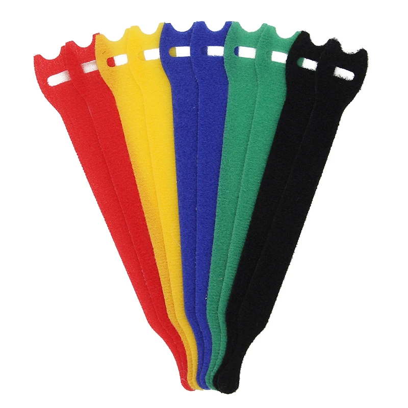 Stock Wholesale Back To Back Hook And Loop Strap Fastener Colorful Reusable Cable Ties