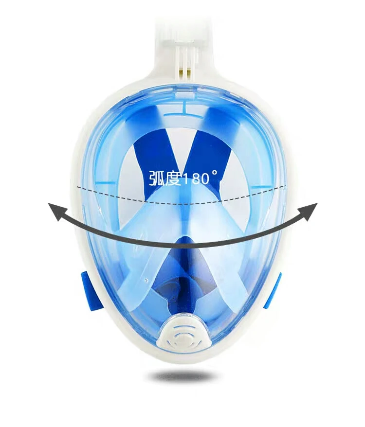 
Original Full Face Snorkeling and Diving Mask with 180 Panoramic Viewing - Longer Ventilation Pipe, Watertight, Anti Fog 