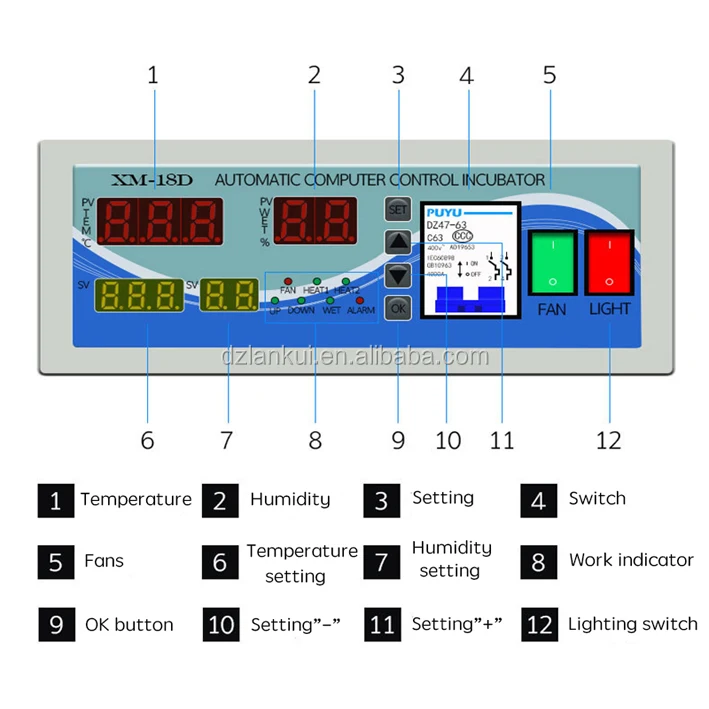 XM-18D intelligent hatching incubator controller
