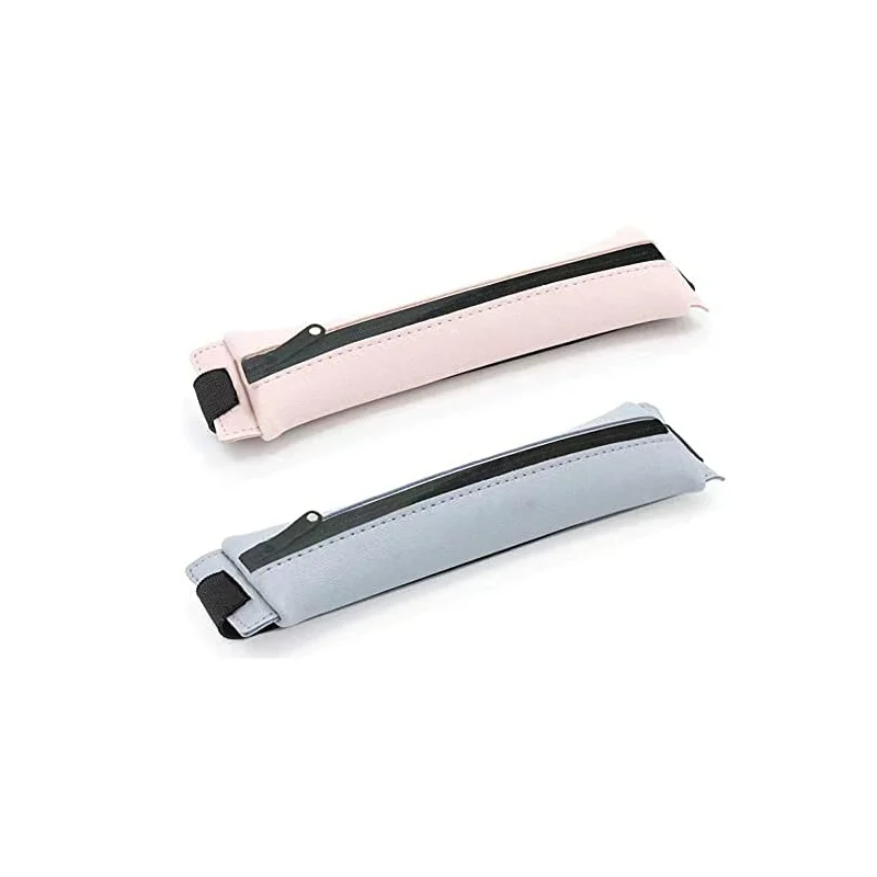 PU Leather Detachable Pen Pencil Pocket Case Sleeve Holder Pouch Elastic Band Book Notebook Pink Blue Office School