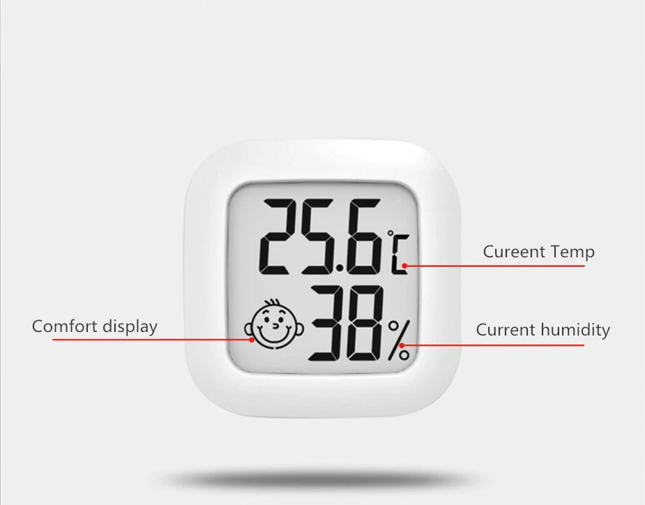With smile face temperature and humidity Mini thermometer