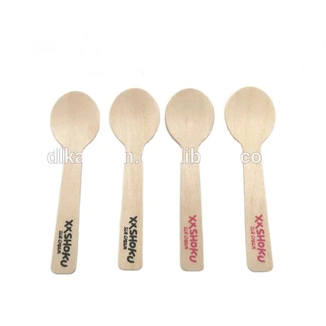 Custom Printed Ice Cream Wooden Spoon Wooden Dessert Spoons