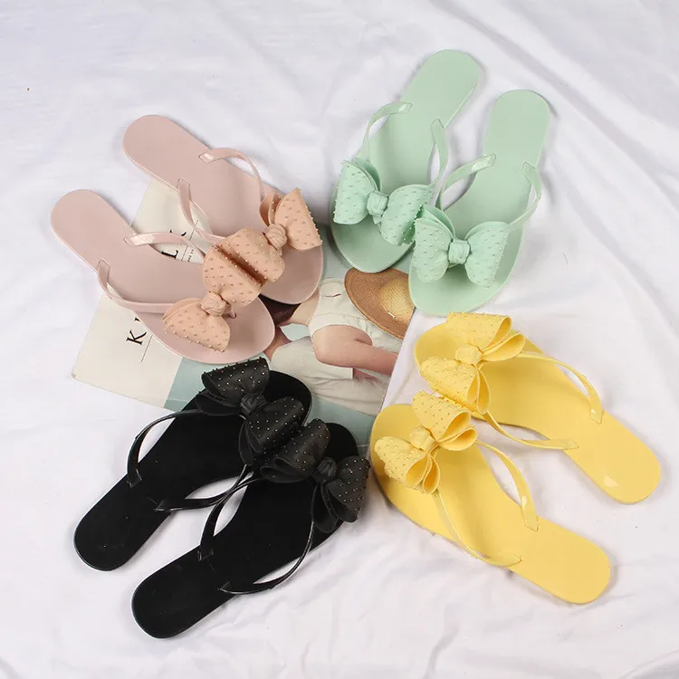 Classy Cheap Custom Logo Orthopedic Soles Embellished Bowknot Flower Pedicure Other Bling Plain Mujer Girl Cute  Sandals