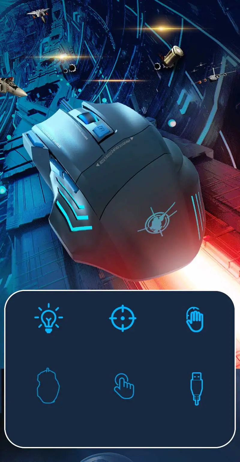 Hot Sale Professional Wired Gaming Mouse Optical Usb Computer Mouse Gamer Mice X7