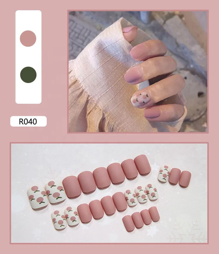 wholesale luxury  R001-R050  short artificial fingernails nail press ons  fake nail