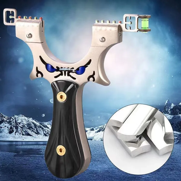 304 Stainless Steel Slingshot High Power Quick Compression Clip Flat Leather Slingshot Crossbow for Hunting