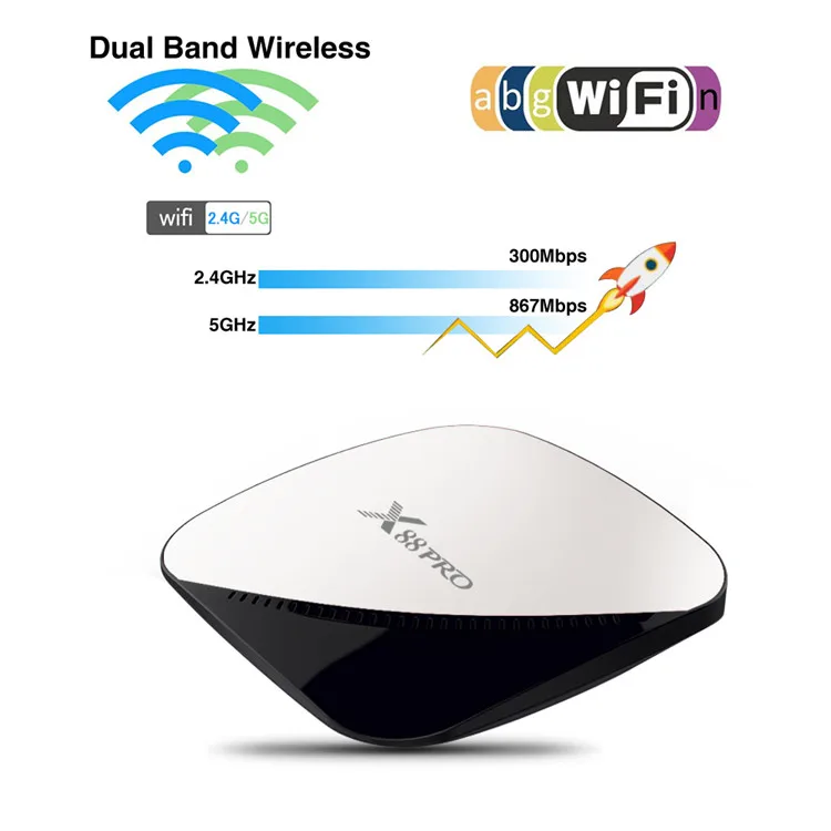 Оптом RK3318 2 4G 5G Wifi X88 pro Быстрый воспроизведение Android TV Box