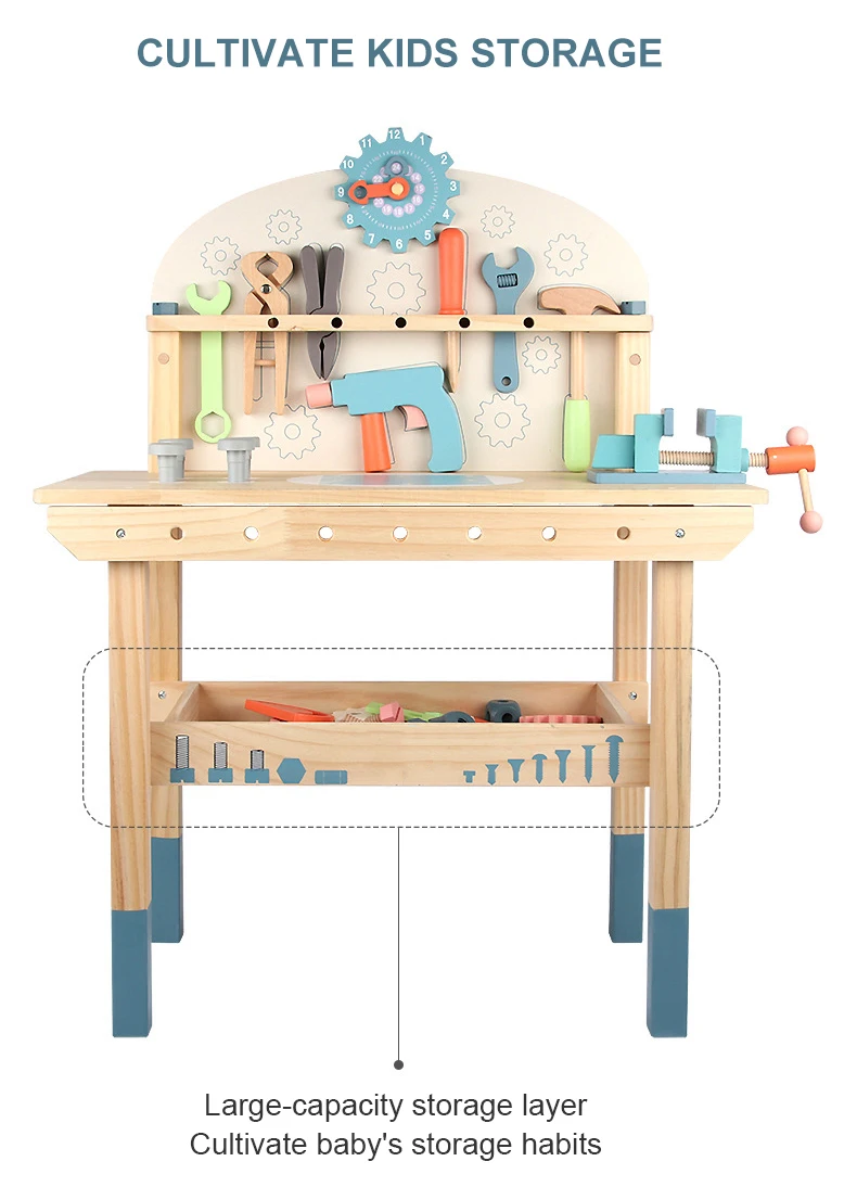 Kids Multifunction Wood Simulation Kids Tool Set Toy Diy Handmade  Play House Toys Early Education Toy