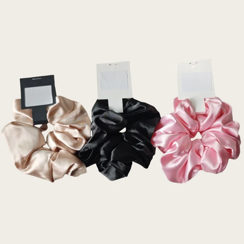Solid Color Satin Fabric Hair Elastic Scrunchies Band Ties Accessories Ponytail Holder for Braids AWYQYH CN;HEN Big