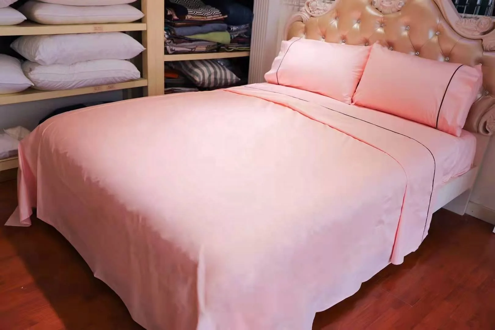 CFL Luxury Satin Cotton Sheet Hotel Bedding Set Flat Bedspread
