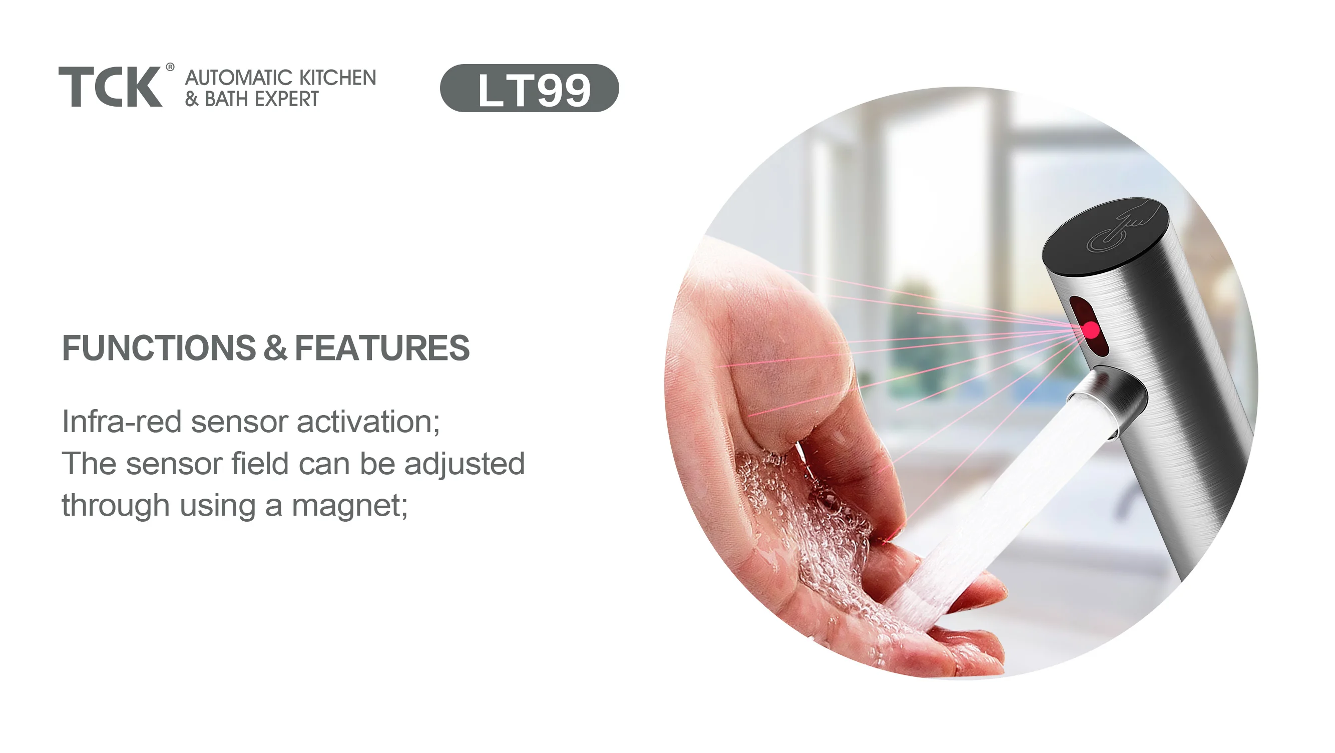 Hot Cold Water Dual Sensor Faucet Public Use Chrome Finish Touch and Infra-red Sensor Faucet